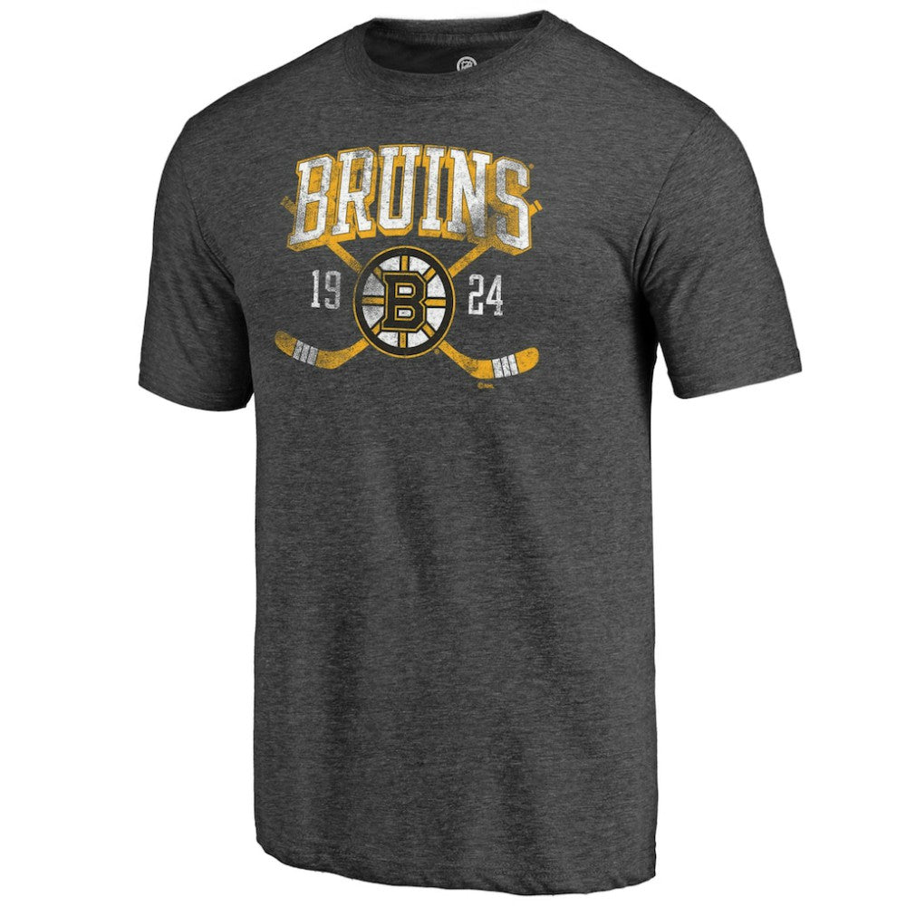 Boston Bruins Line Shift Tri-Blend T-Shirt - Charcoal T-shirts