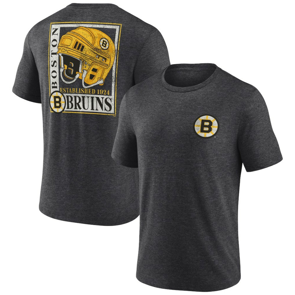 Boston Bruins Earnest Will Tri-Blend T-Shirt - Charcoal T-shirts