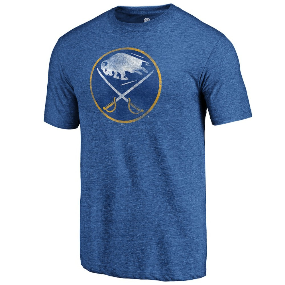 Buffalo Sabres Distressed Logo Tri-Blend T-Shirt - Royal T-shirts