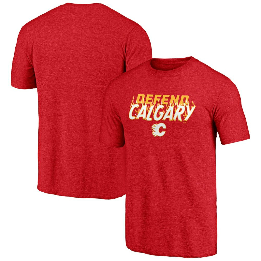 Calgary Flames Shoot to Score Tri-Blend T-Shirt - Red T-shirts