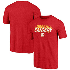 Calgary Flames Shoot to Score Tri-Blend T-Shirt - Red T-shirts