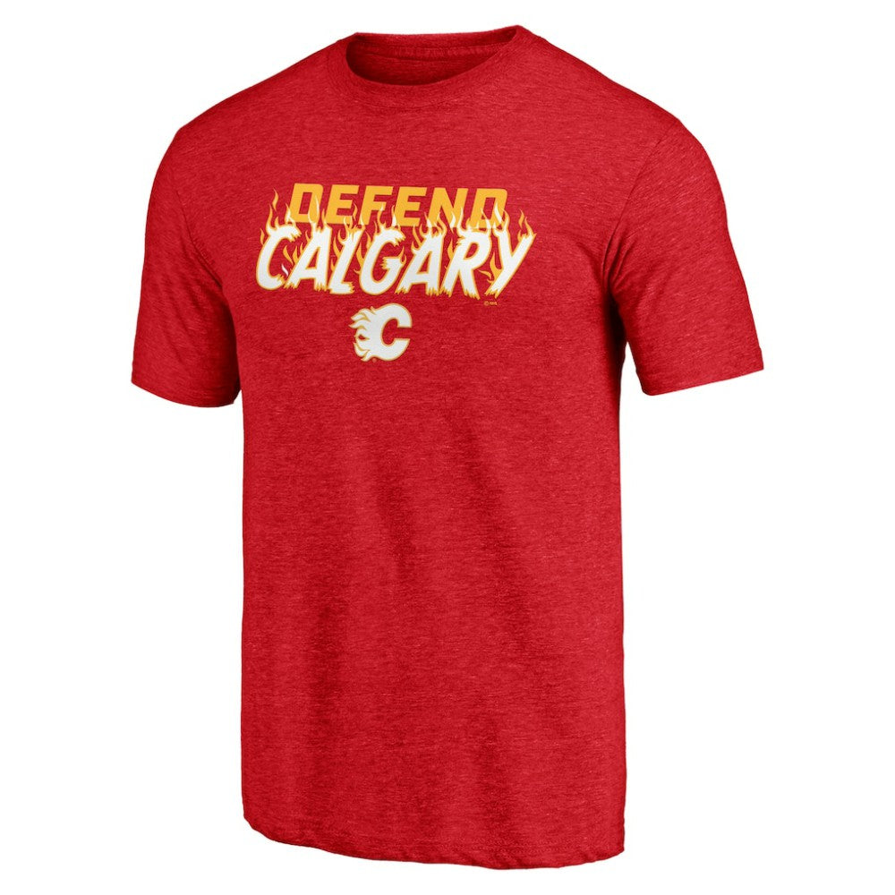 Calgary Flames Shoot to Score Tri-Blend T-Shirt - Red T-shirts