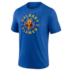 Calgary Flames Represent Tri-Blend T-Shirt - Blue T-shirts