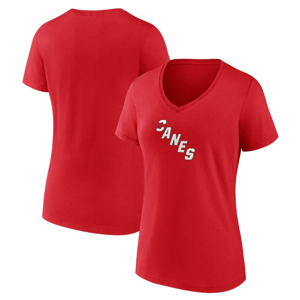 Carolina Hurricanes Women's Primary Logo V-Neck T-Shirt - Red T-shirts