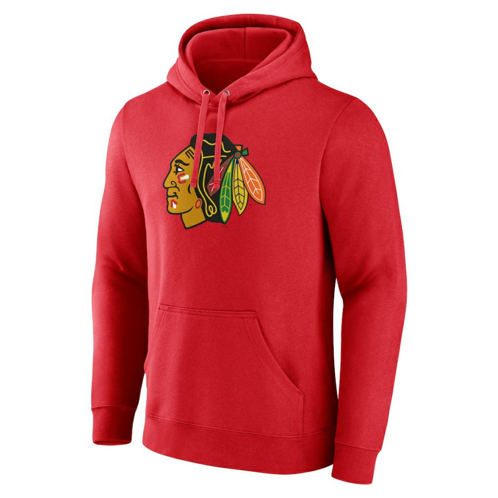 Chicago Blackhawks Primary Logo Pullover Hoodie - Red Hoodies