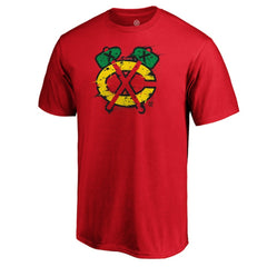 Chicago Blackhawks Splatter Logo T-Shirt - Red T-shirts