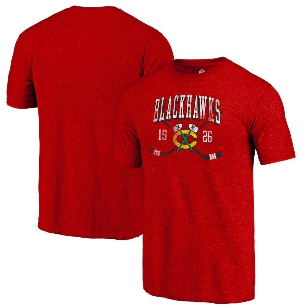 Chicago Blackhawks Line Shift Tri-Blend T-Shirt - Red T-shirts