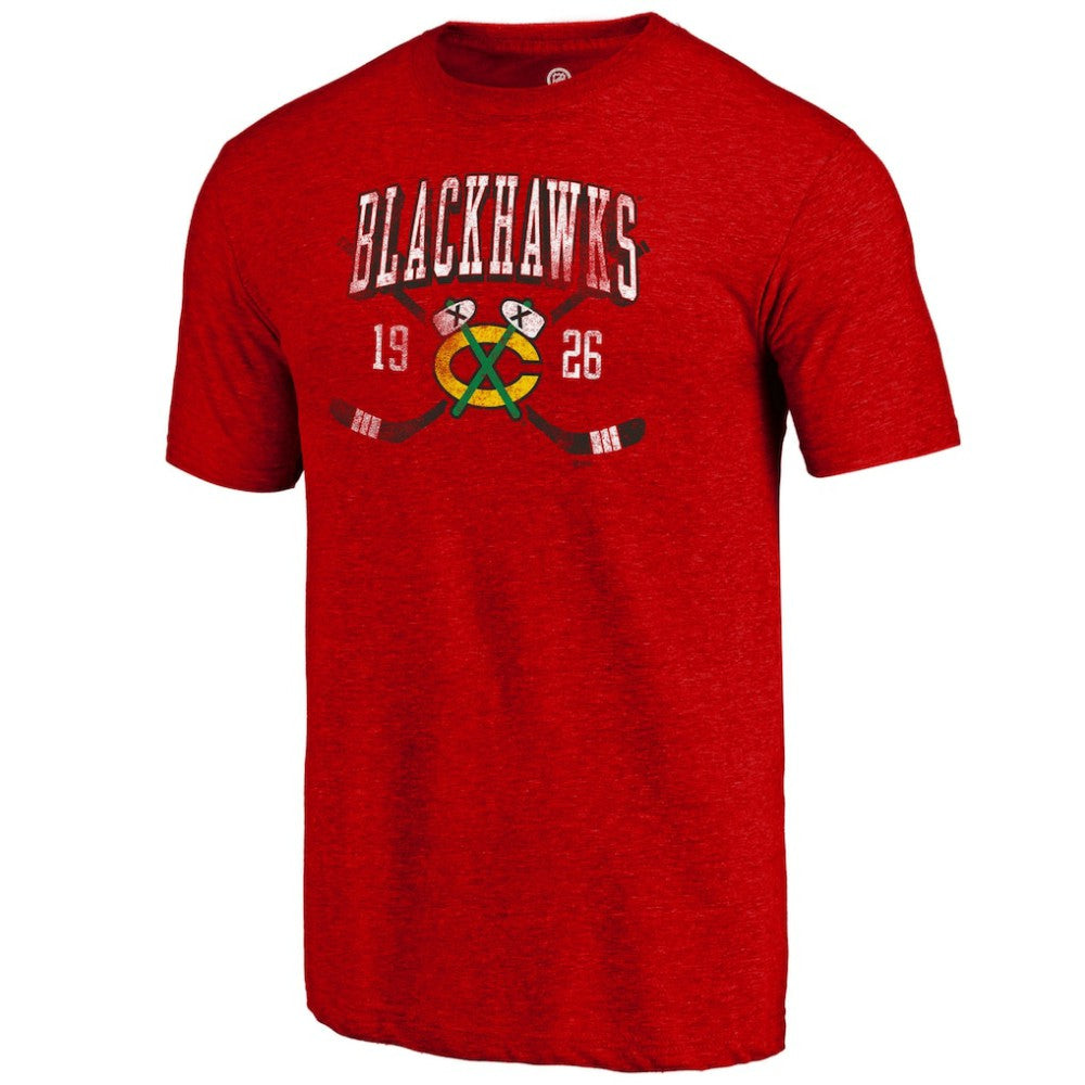 Chicago Blackhawks Line Shift Tri-Blend T-Shirt - Red T-shirts