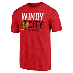 Chicago Blackhawks Shoot to Score Tri-Blend T-Shirt - Red T-shirts