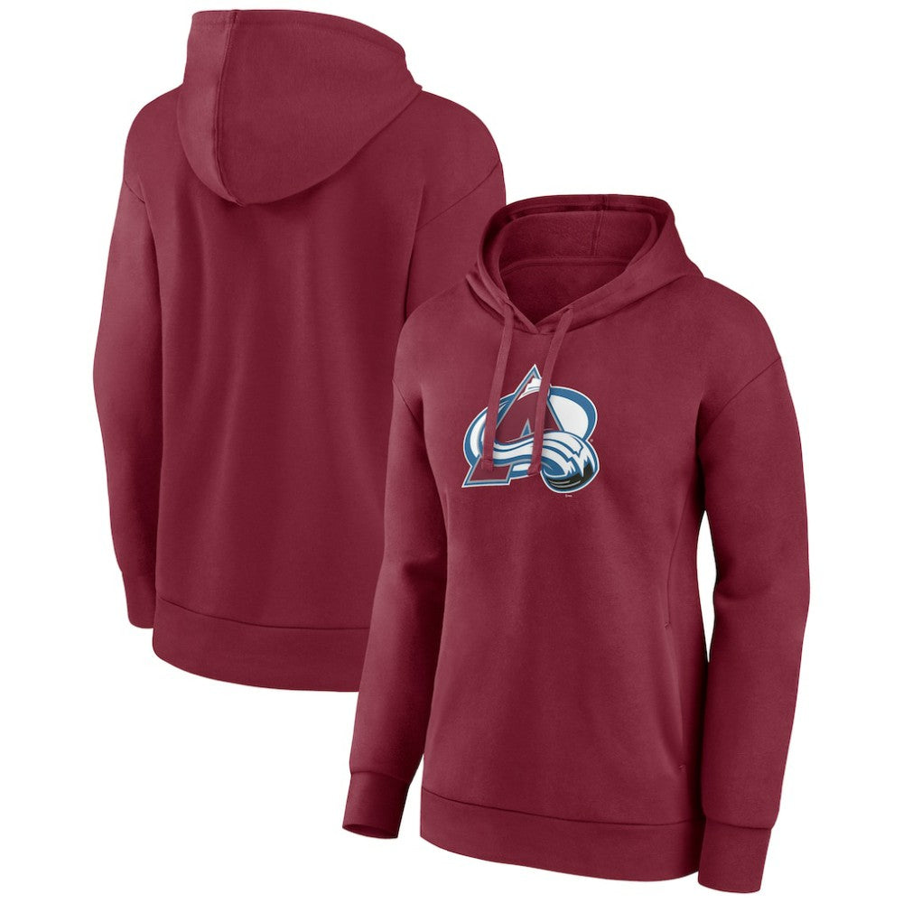Colorado Avalanche Women's Primary Logo Pullover Hoodie - Burgundy Hoodies