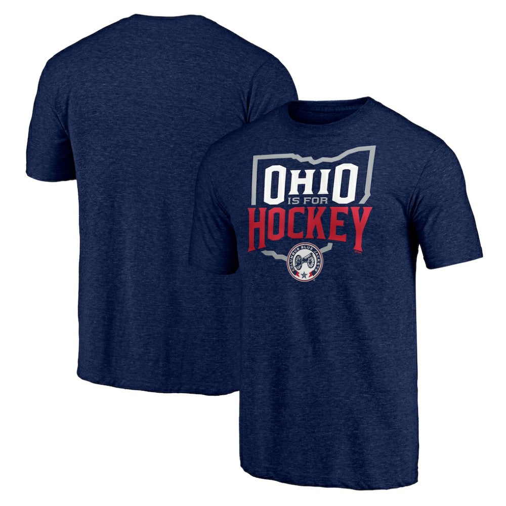 Columbus Blue Jackets Shoot to Score Tri-Blend T-Shirt - Navy T-shirts