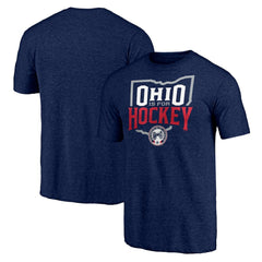Columbus Blue Jackets Shoot to Score Tri-Blend T-Shirt - Navy T-shirts