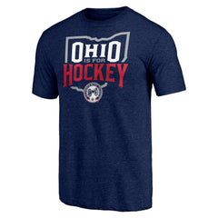 Columbus Blue Jackets Shoot to Score Tri-Blend T-Shirt - Navy T-shirts
