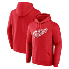 Detroit Red Wings Primary Logo Pullover Hoodie - Red Hoodies