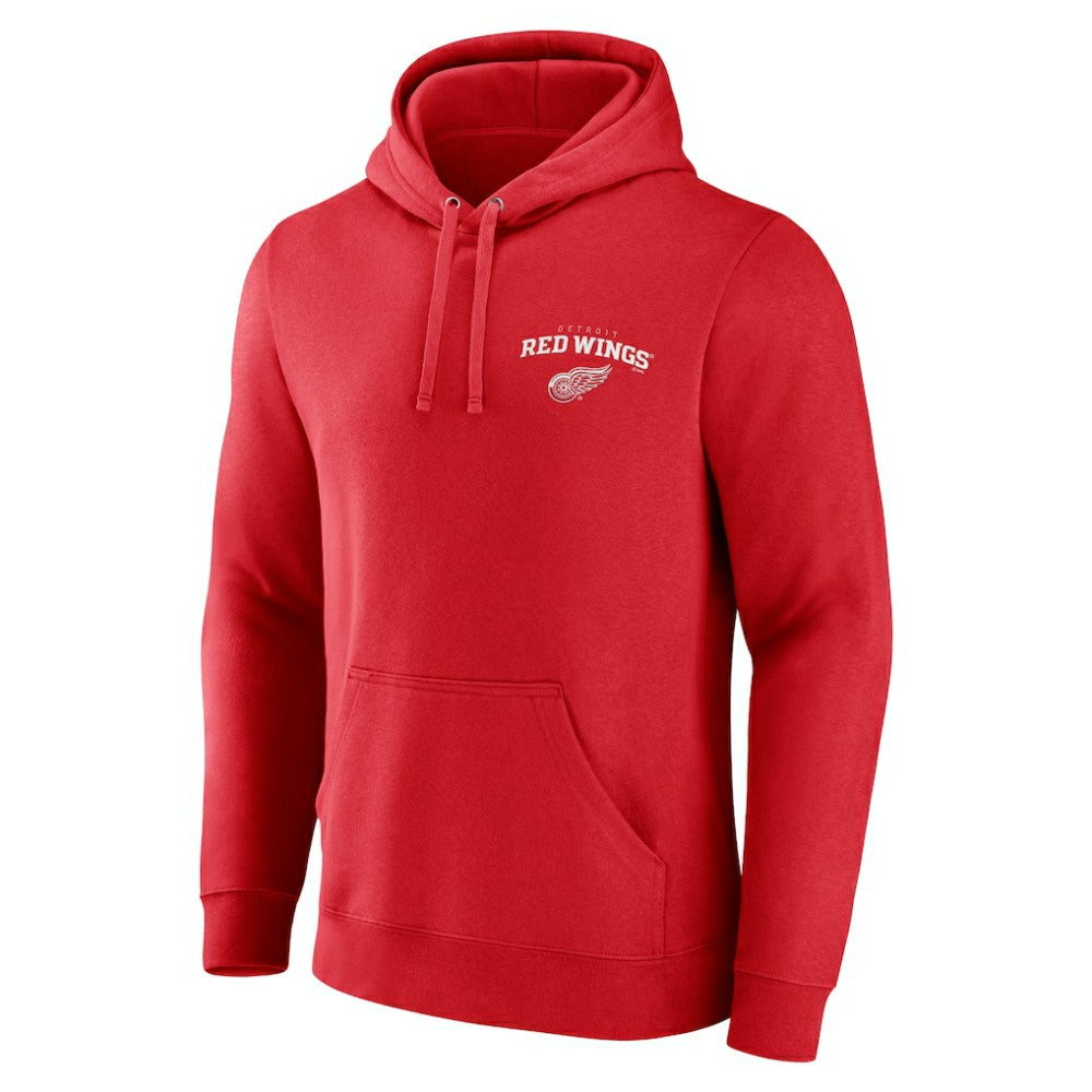 Detroit Red Wings Team Lockup Pullover Hoodie - Red Hoodies