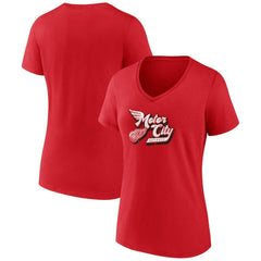 Detroit Red Wings Women's Active Edge V-Neck T-Shirt - Red T-shirts