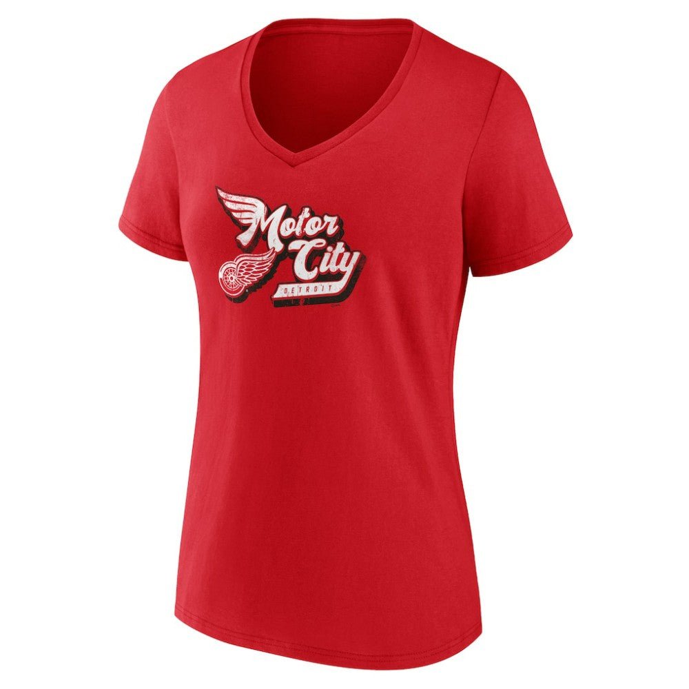 Detroit Red Wings Women's Active Edge V-Neck T-Shirt - Red T-shirts