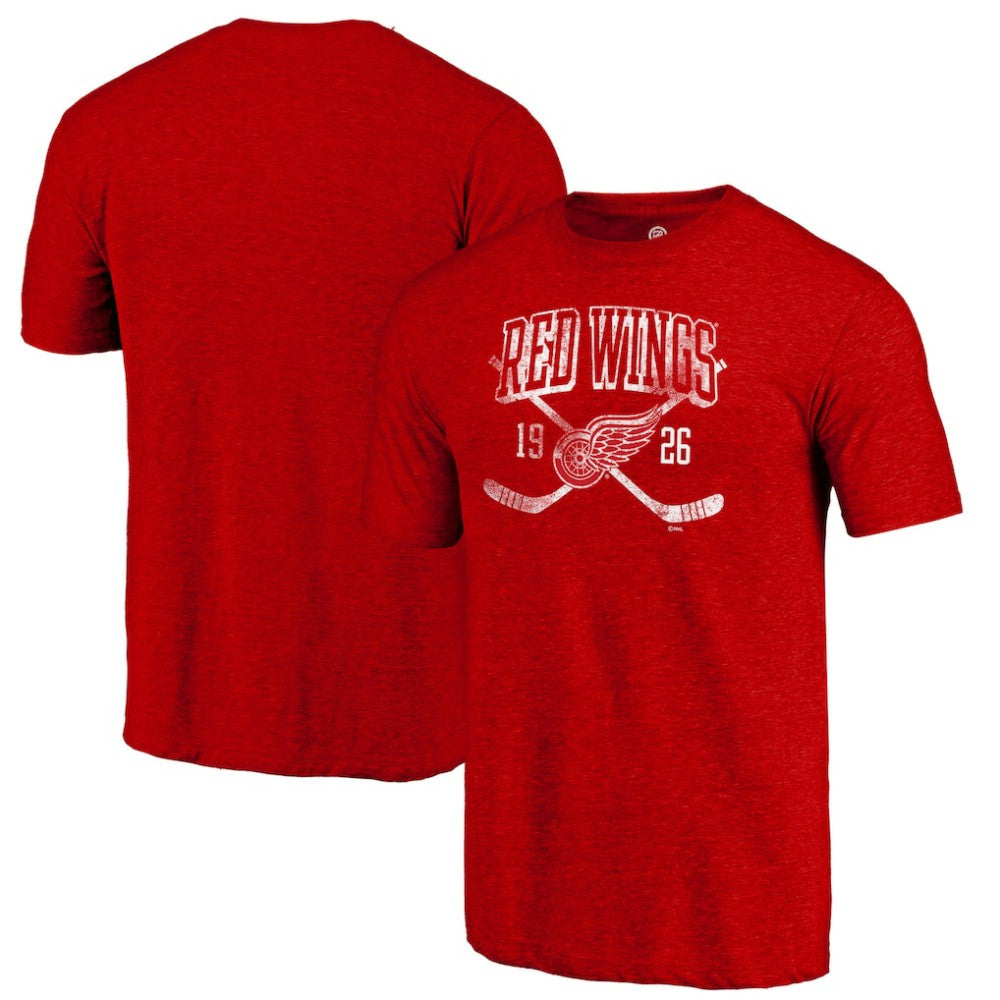 Detroit Red Wings Line Shift Tri-Blend T-Shirt - Red T-shirts