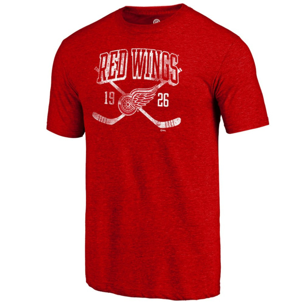 Detroit Red Wings Line Shift Tri-Blend T-Shirt - Red T-shirts