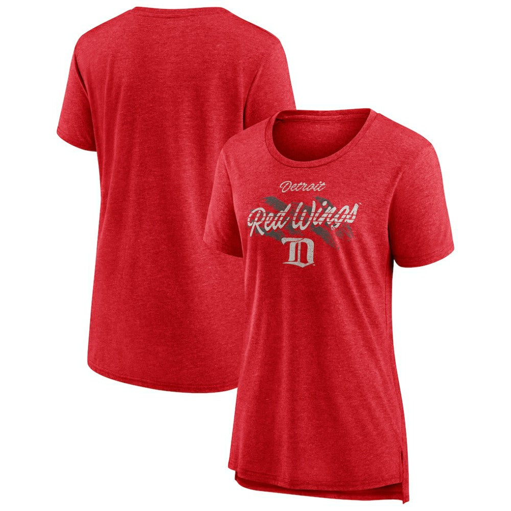 Detroit Red Wings Women's Hit the Ice Tri-Blend T-Shirt - Red T-shirts