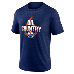 Edmonton Oilers Represent Tri-Blend T-Shirt - Navy T-shirts