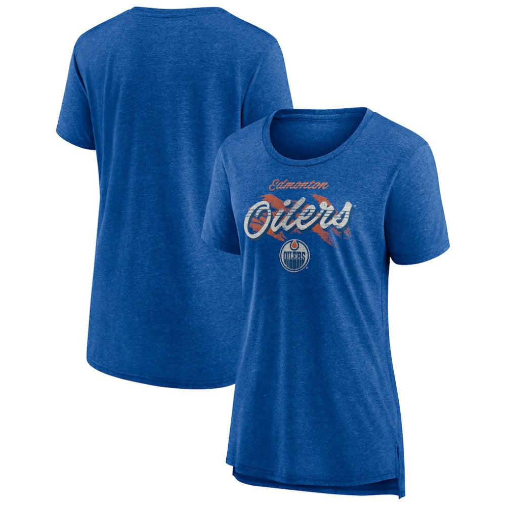Edmonton Oilers Women's Hit the Ice Tri-Blend T-Shirt - Royal T-shirts