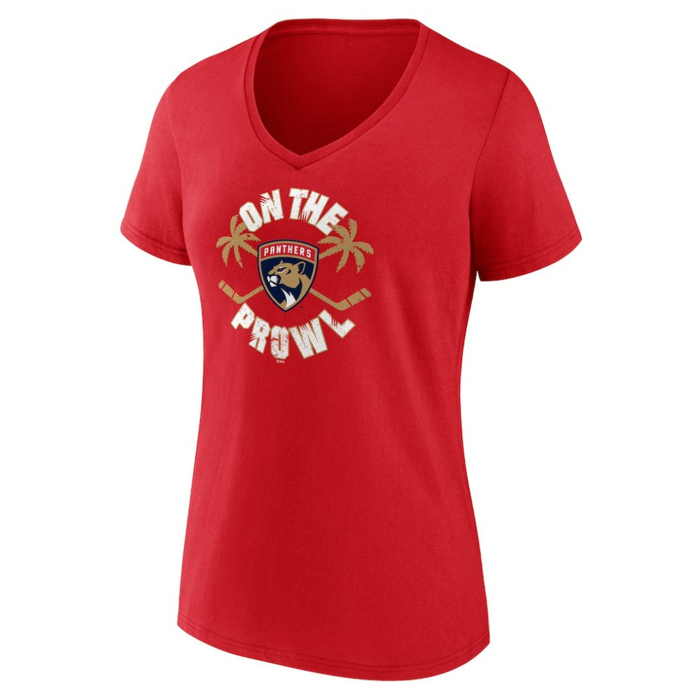 Florida Panthers Women's Active Edge V-Neck T-Shirt - Red T-shirts