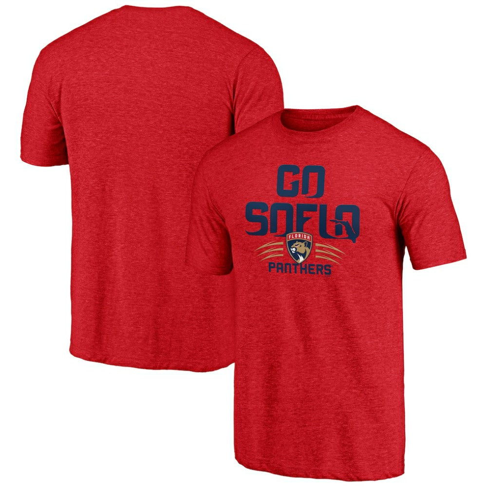 Florida Panthers Shoot to Score Tri-Blend T-Shirt - Red T-shirts