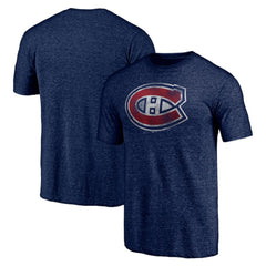 Montreal Canadiens Distressed Tri-Blend T-Shirt - Navy T-shirts