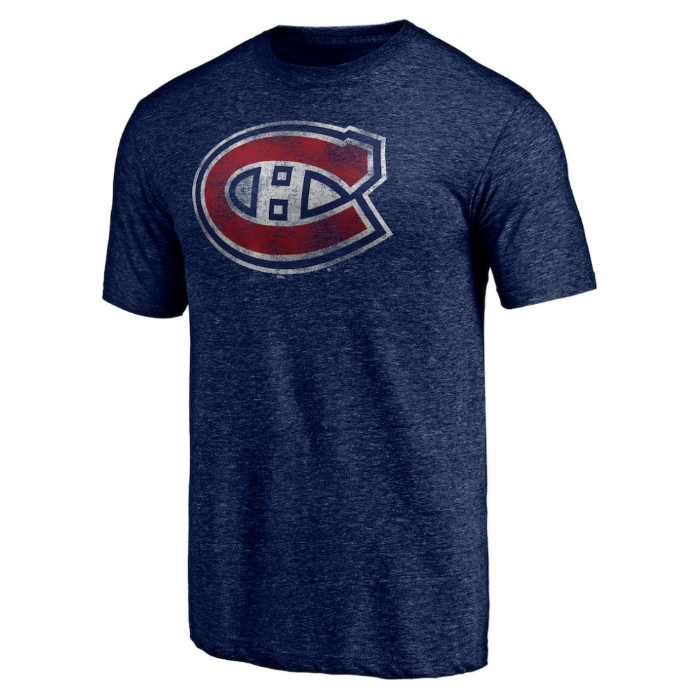 Montreal Canadiens Distressed Tri-Blend T-Shirt - Navy T-shirts