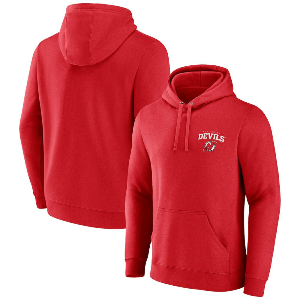 New Jersey Devils Team Lockup Pullover Hoodie - Red Jerseys