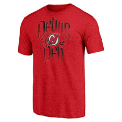 New Jersey Devils Shoot to Score Tri-Blend T-Shirt - Red T-shirts
