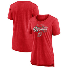 New Jersey Devils Women's Hit the Ice Tri-Blend T-Shirt - Red T-shirts