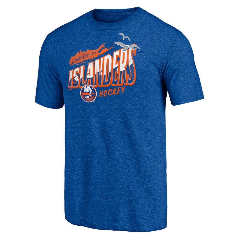 New York Islanders Shoot to Score Tri-Blend T-Shirt - Royal T-shirts