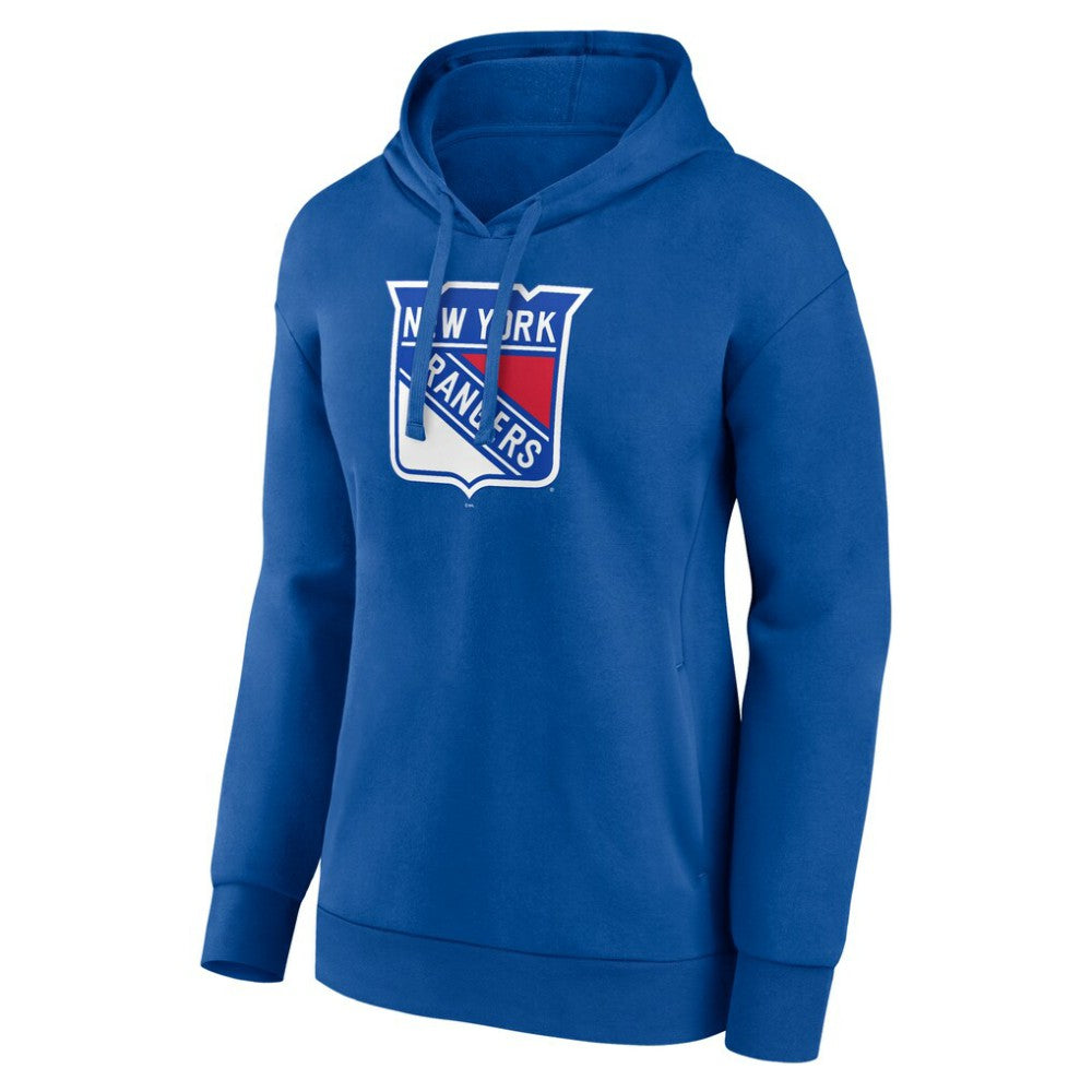 New York Rangers Women's Primary Logo Pullover Hoodie - Blue Hoodies
