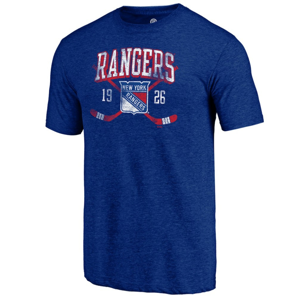 New York Rangers Line Shift Tri-Blend T-Shirt - Blue T-shirts