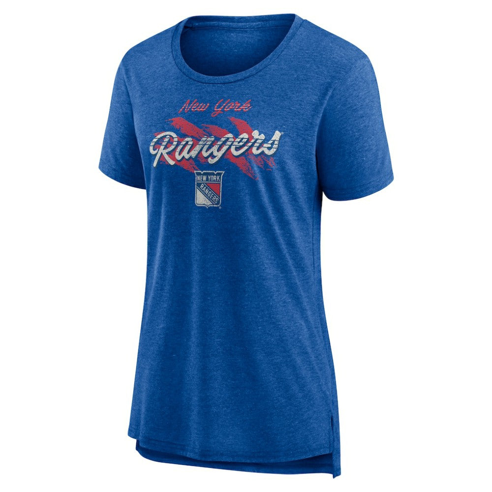 New York Rangers Women's Hit the Ice Tri-Blend T-Shirt - Blue T-shirts