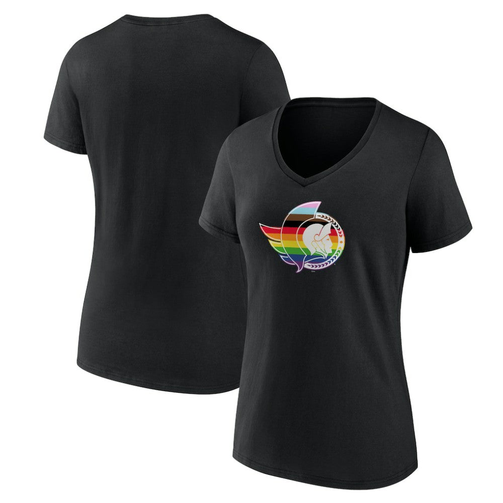 Ottawa Senators Women's NHL Pride V-Neck T-Shirt - Black T-shirts