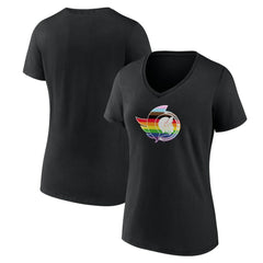 Ottawa Senators Women's NHL Pride V-Neck T-Shirt - Black T-shirts