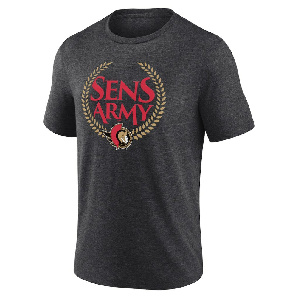 Ottawa Senators Shout Out Tri-Blend T-Shirt - Charcoal T-shirts