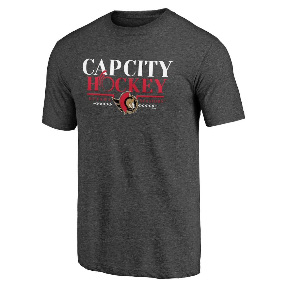 Ottawa Senators Shoot to Score Tri-Blend T-Shirt - Charcoal T-shirts