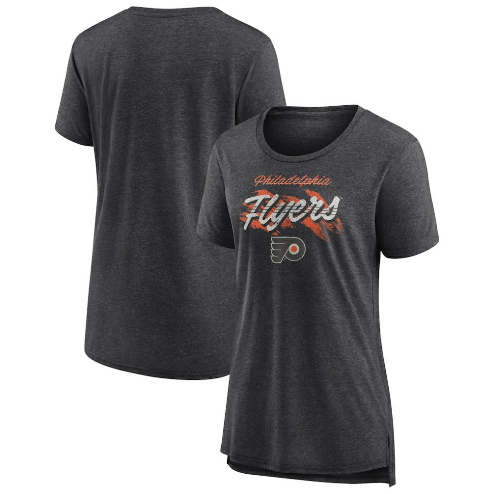 Philadelphia Flyers Women's Hit the Ice Tri-Blend T-Shirt - Gray T-shirts