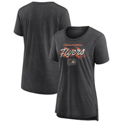 Philadelphia Flyers Women's Hit the Ice Tri-Blend T-Shirt - Gray T-shirts