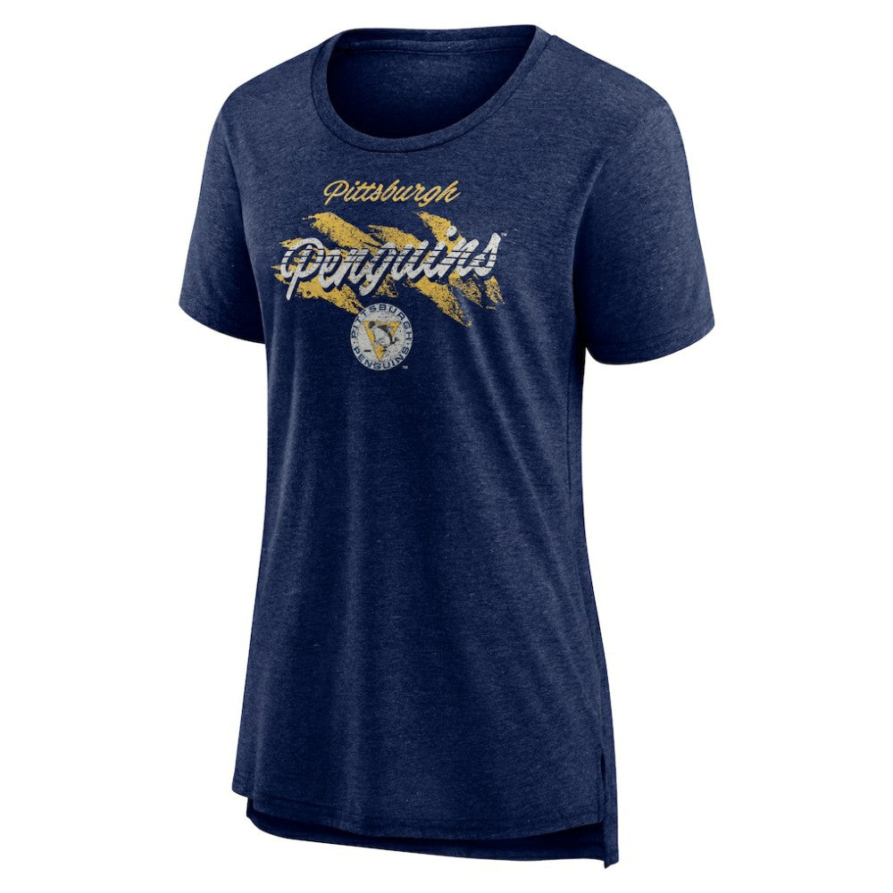 Pittsburgh Penguins Women's Hit the Ice Tri-Blend T-Shirt - Navy T-shirts