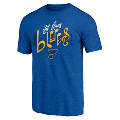 St. Louis Blues Shoot to Score Tri-Blend T-Shirt - Blue T-shirts