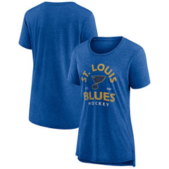 St. Louis Blues Women's Vintage Arch Tri-Blend T-Shirt - Blue T-shirts