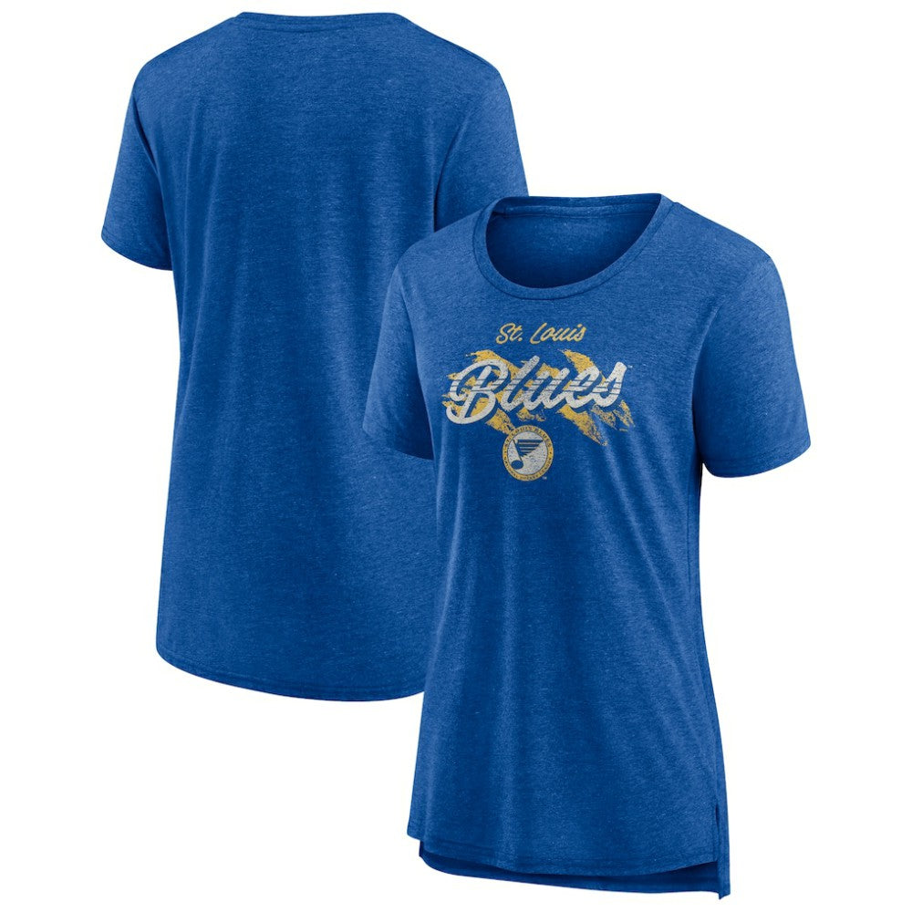 St. Louis Blues Women's Hit the Ice Tri-Blend T-Shirt - Blue T-shirts