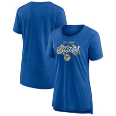 St. Louis Blues Women's Hit the Ice Tri-Blend T-Shirt - Blue T-shirts