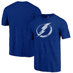Tampa Bay Lightning Distressed Logo Tri-Blend T-Shirt - Blue T-shirts