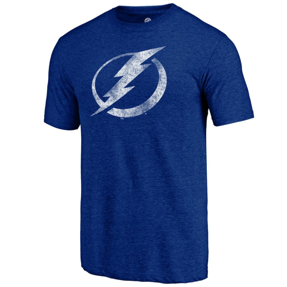 Tampa Bay Lightning Distressed Logo Tri-Blend T-Shirt - Blue T-shirts